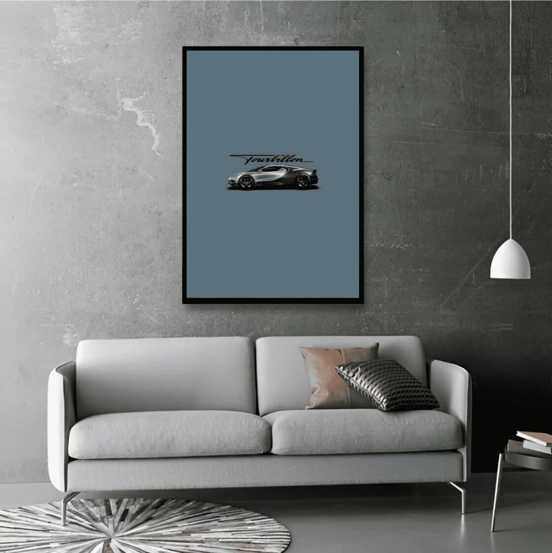 Bugatti Tourbillon Minimalist Fine Art Frames & Poster | HD Acrylic Car Wall Decor for Home & Office | Wall Ready Design Frames & Posters 4