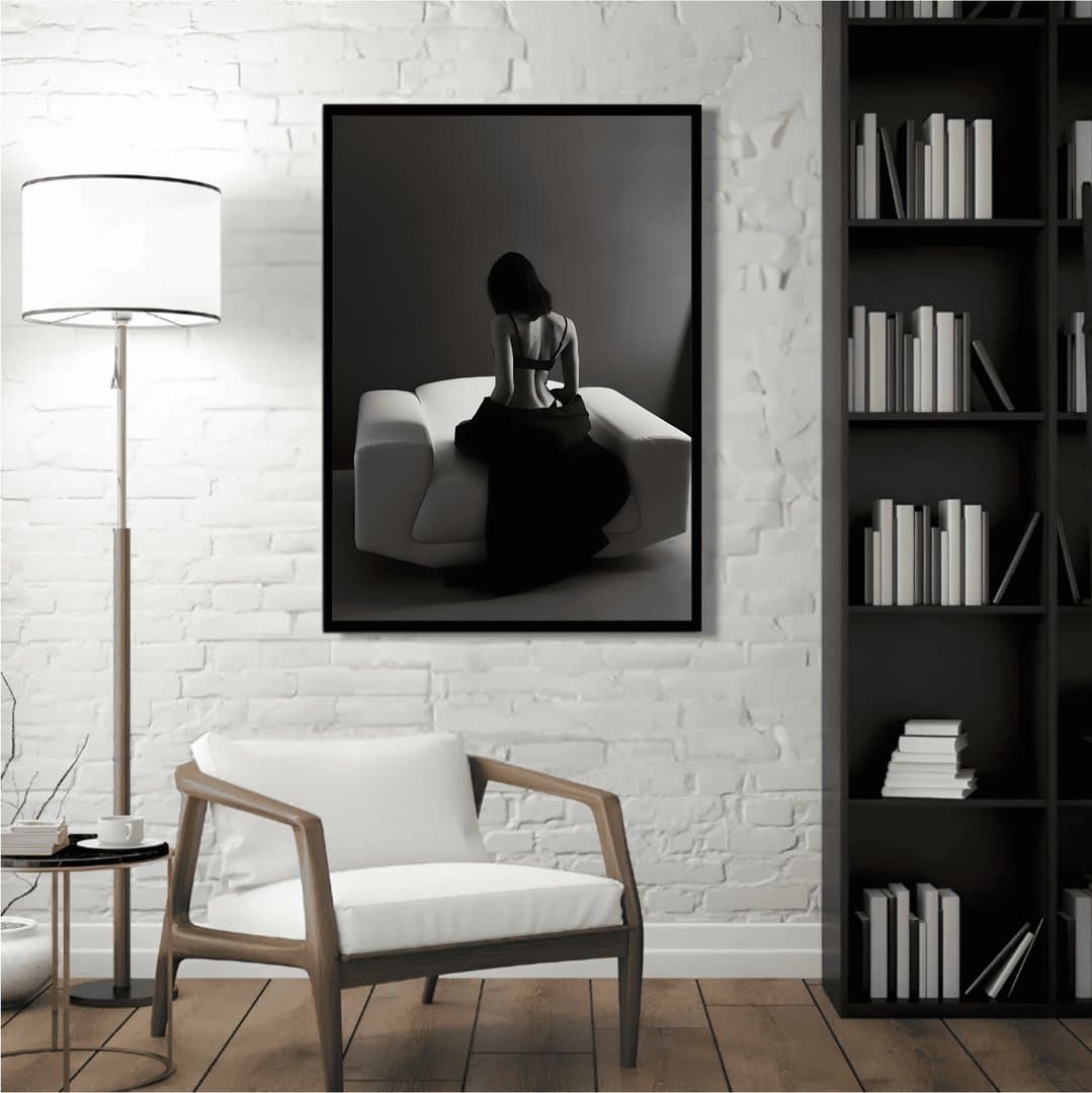 Minimalist Monochrome Female Portrait (For Her) Frame & Poster | HD Acrylic For Her Wall Decor for Home & Office | Wall Ready Design Frames & Posters 5