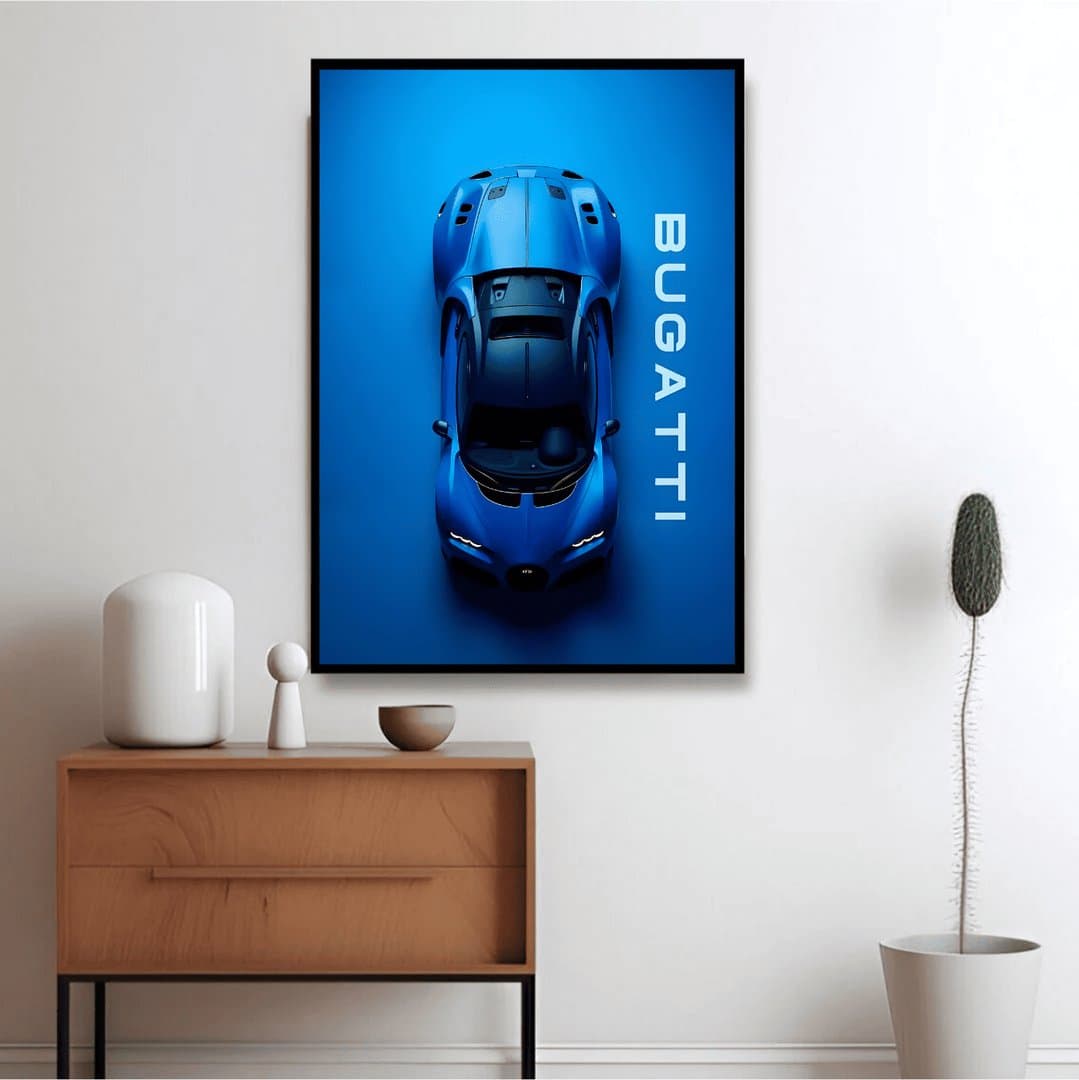 Bugatti Chiron Pur Sport Car Frames & Poster | HD Acrylic Car Wall Decor for Home & Office | Wall Ready Design Frames & Posters 4
