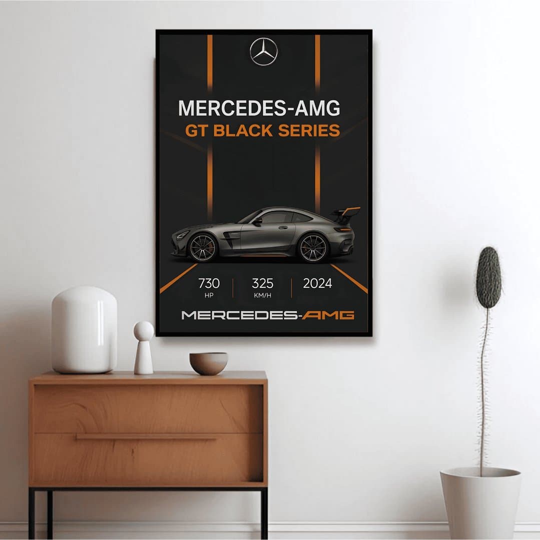 Mercedes AMG GT Black Series Car Frame & Poster | HD Acrylic Car Wall Decor for Home & Office | Wall Ready Design Frames & Posters 4