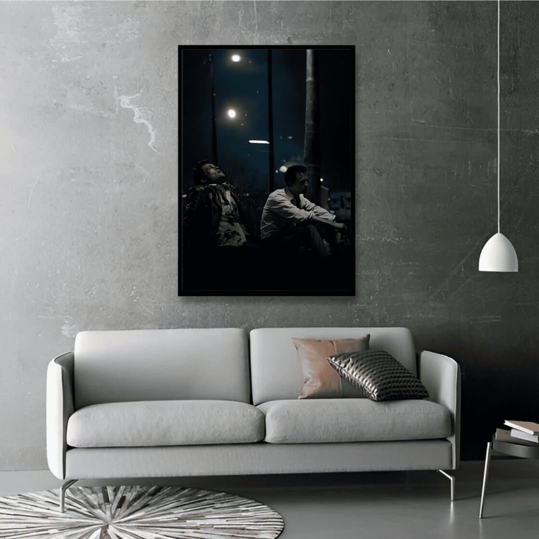 Fight Club: Iconic Tyler and Narrator Scene (Movie) Frame & Poster | HD Acrylic Movie Wall Decor for Home & Office | Wall Ready Design Frames & Posters 4