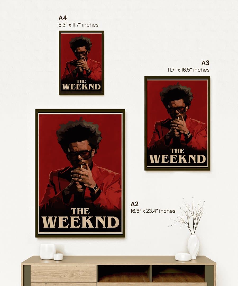 The Weeknd Portrait (Music Album) Frame & Poster | HD Acrylic Music Album Wall Decor for Home & Office | Wall Ready Design Frames & Posters 2