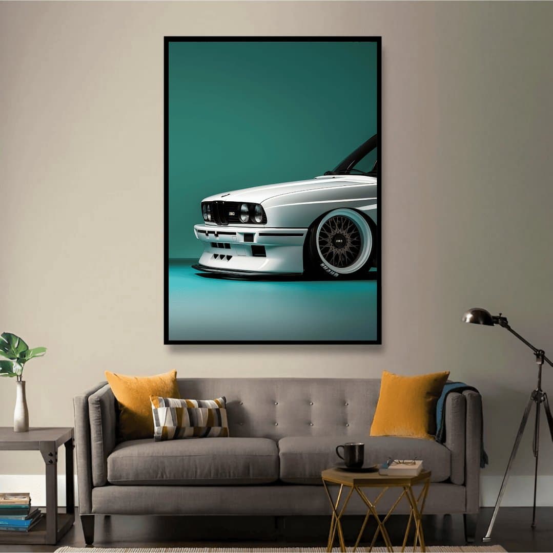 BMW E30 M3 Car Frame & Poster | HD Acrylic Car Wall Decor for Home & Office | Wall Ready Design Frames & Posters 3