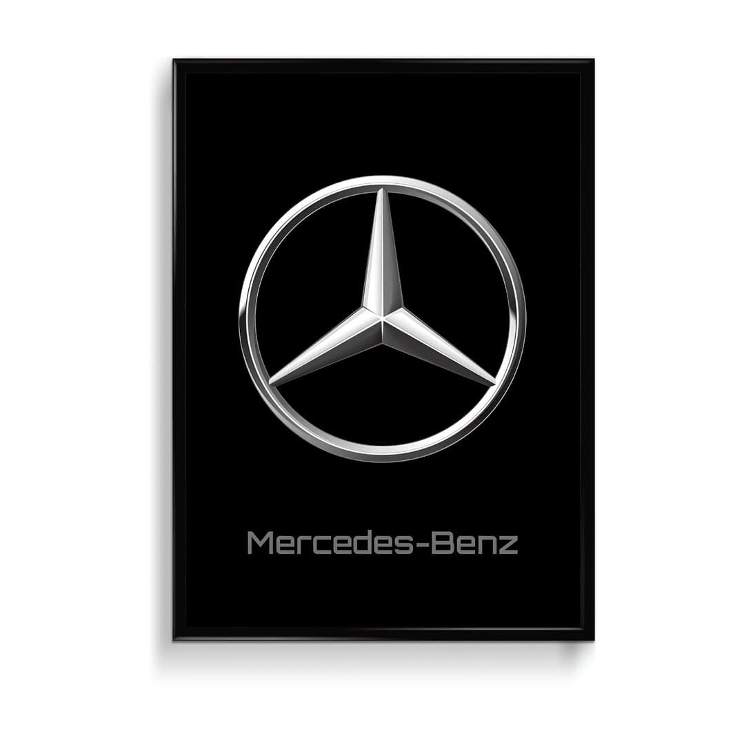 Mercedes-Benz Logo Frame & Poster | HD Acrylic Car Wall Decor for Home & Office | Wall Ready Design Frames & Posters