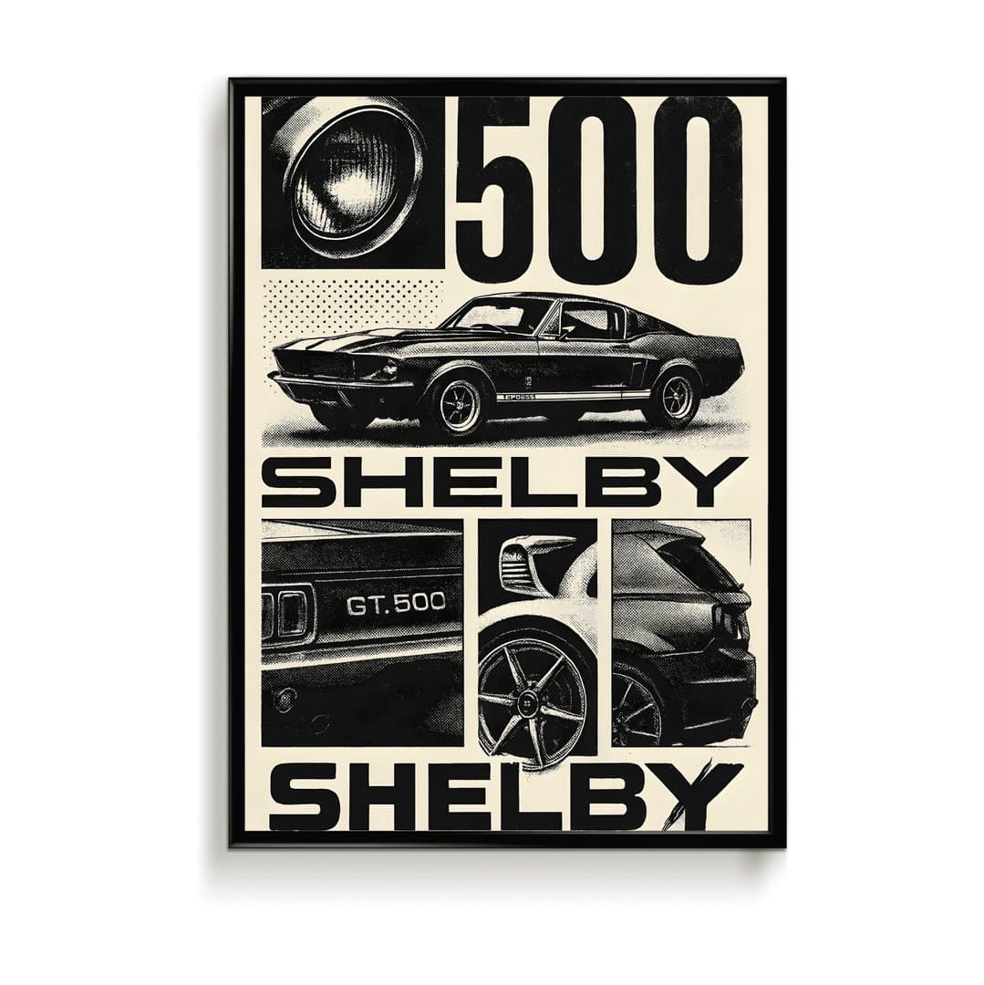Ford Mustang GT 350 Wall Decoration Art Framed & Poster | HD Acrylic Car Wall Decor for Home & Office | Wall Ready Design Frames & Posters