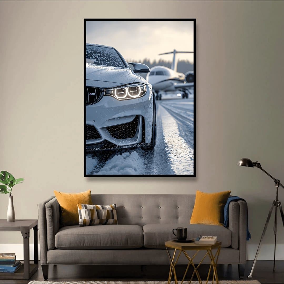 BMW Car Frame & Poster | HD Acrylic Car Wall Decor for Home & Office | Wall Ready Design Frames & Posters 4