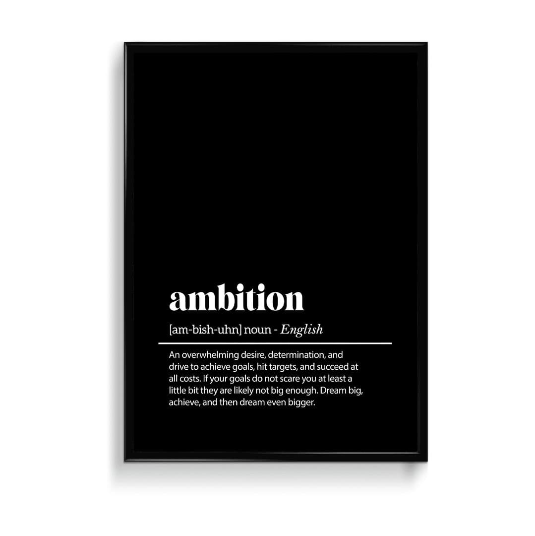 Ambition Definition Motivational (For Him) Frame & Poster | HD Acrylic For Him Wall Decor for Home & Office | Wall Ready Design Frames & Posters 1