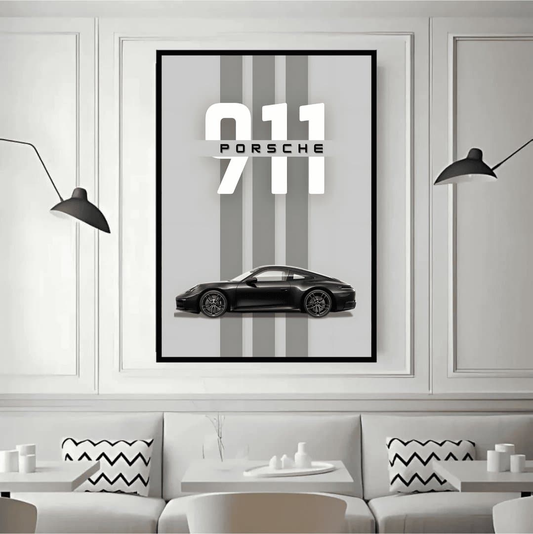 Porsche 911 Car Frame & Poster | HD Acrylic Car Wall Decor for Home & Office | Wall Ready Design Frames & Posters 5
