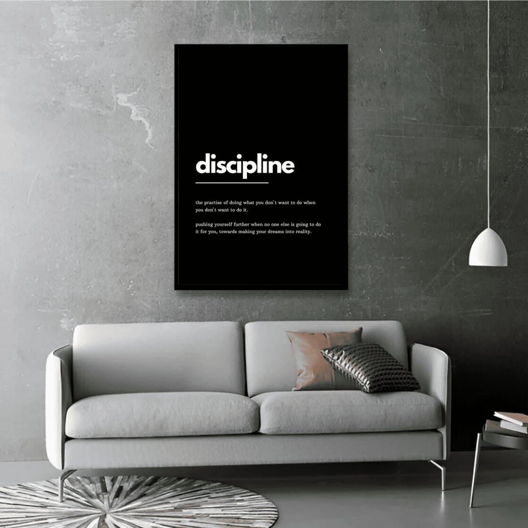 Discipline Definition Motivational (Gym) Frame & Poster | HD Acrylic Gym Wall Decor for Home & Office | Wall Ready Design Frames & Posters 5