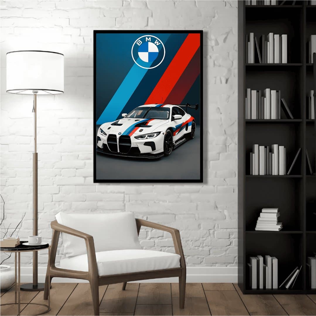 BMW M4 GT3 Car Frame & Poster | HD Acrylic Car Wall Decor for Home & Office | Wall Ready Design Frames & Posters 5