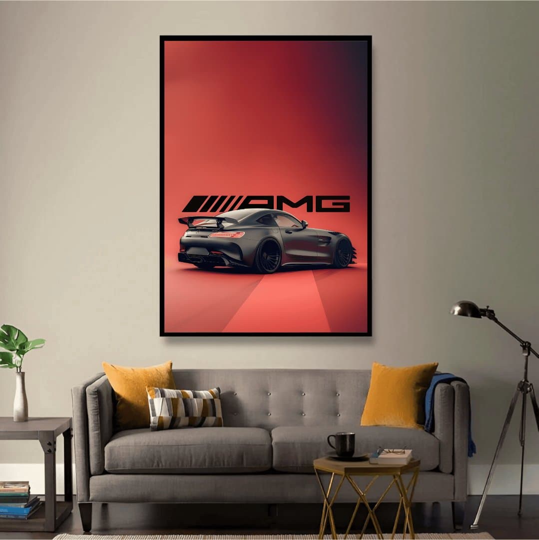 Mercedes-AMG GT Car Frame & Poster | HD Acrylic Car Wall Decor for Home & Office | Wall Ready Design Frames & Posters 3
