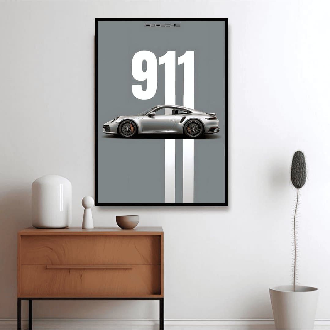 Porsche 911 Turbo S (992 generation) Car Frame & Poster | HD Acrylic Car Wall Decor for Home & Office | Wall Ready Design Frames & Posters 3