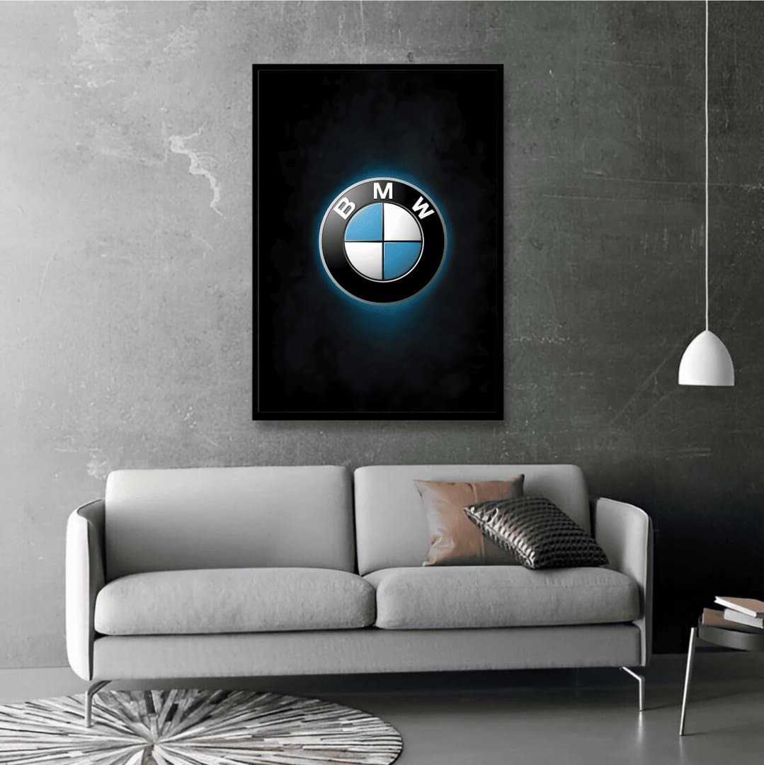 BMW Logo Frame & Poster | HD Acrylic Car Wall Decor for Home & Office | Wall Ready Design Frames & Posters 4