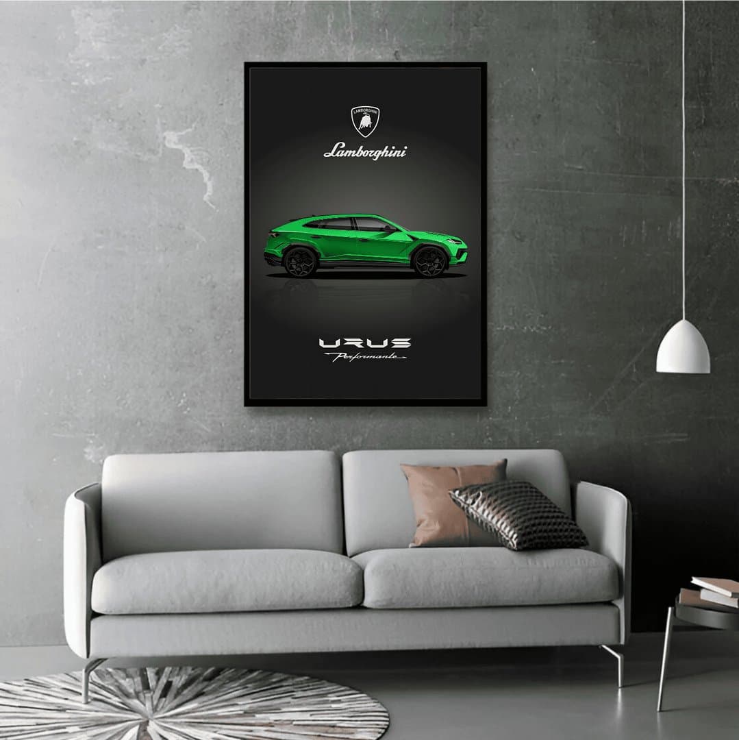 Lamborghini Urus Car Frame & Poster | HD Acrylic Car Wall Decor for Home & Office | Wall Ready Design Frames & Posters 4