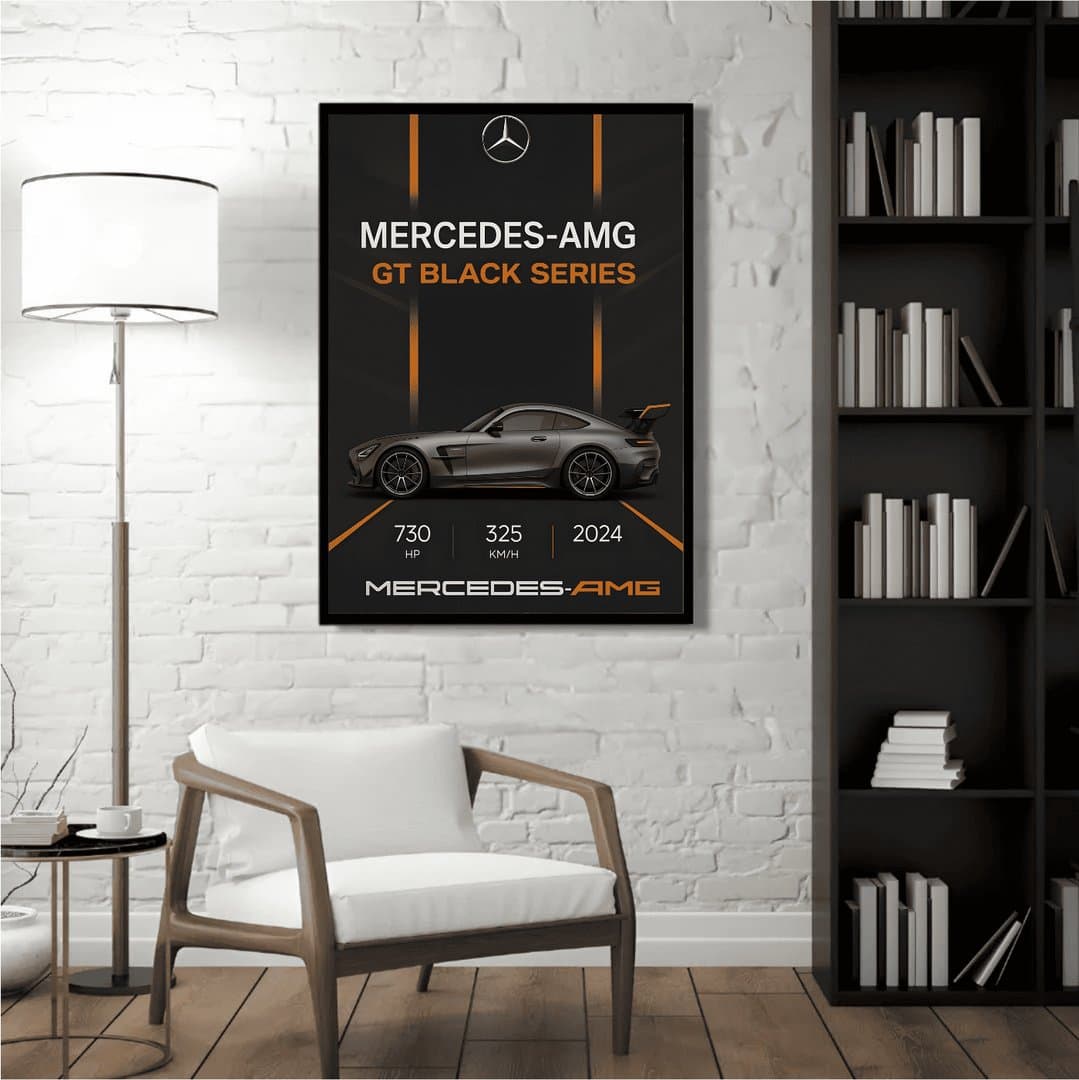 Mercedes AMG GT Black Series Car Frame & Poster | HD Acrylic Car Wall Decor for Home & Office | Wall Ready Design Frames & Posters 5