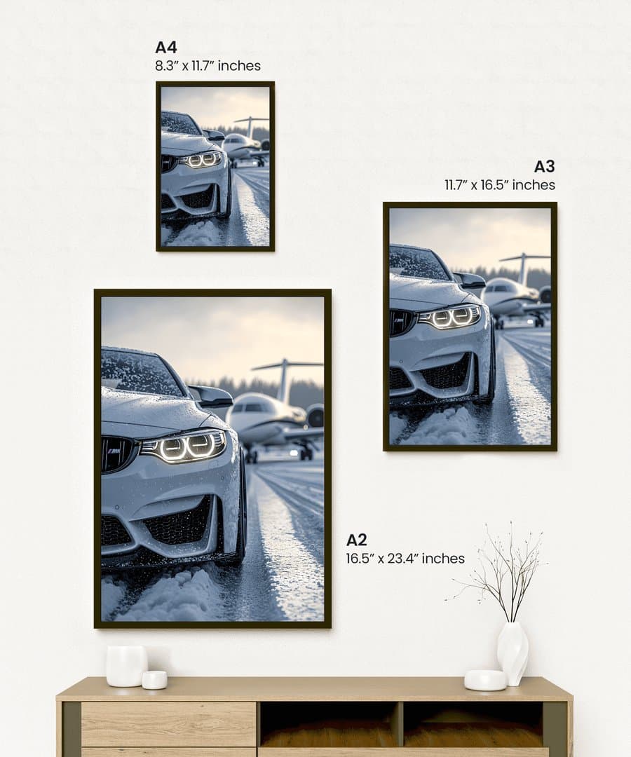 BMW Car Frame & Poster | HD Acrylic Car Wall Decor for Home & Office | Wall Ready Design Frames & Posters 2