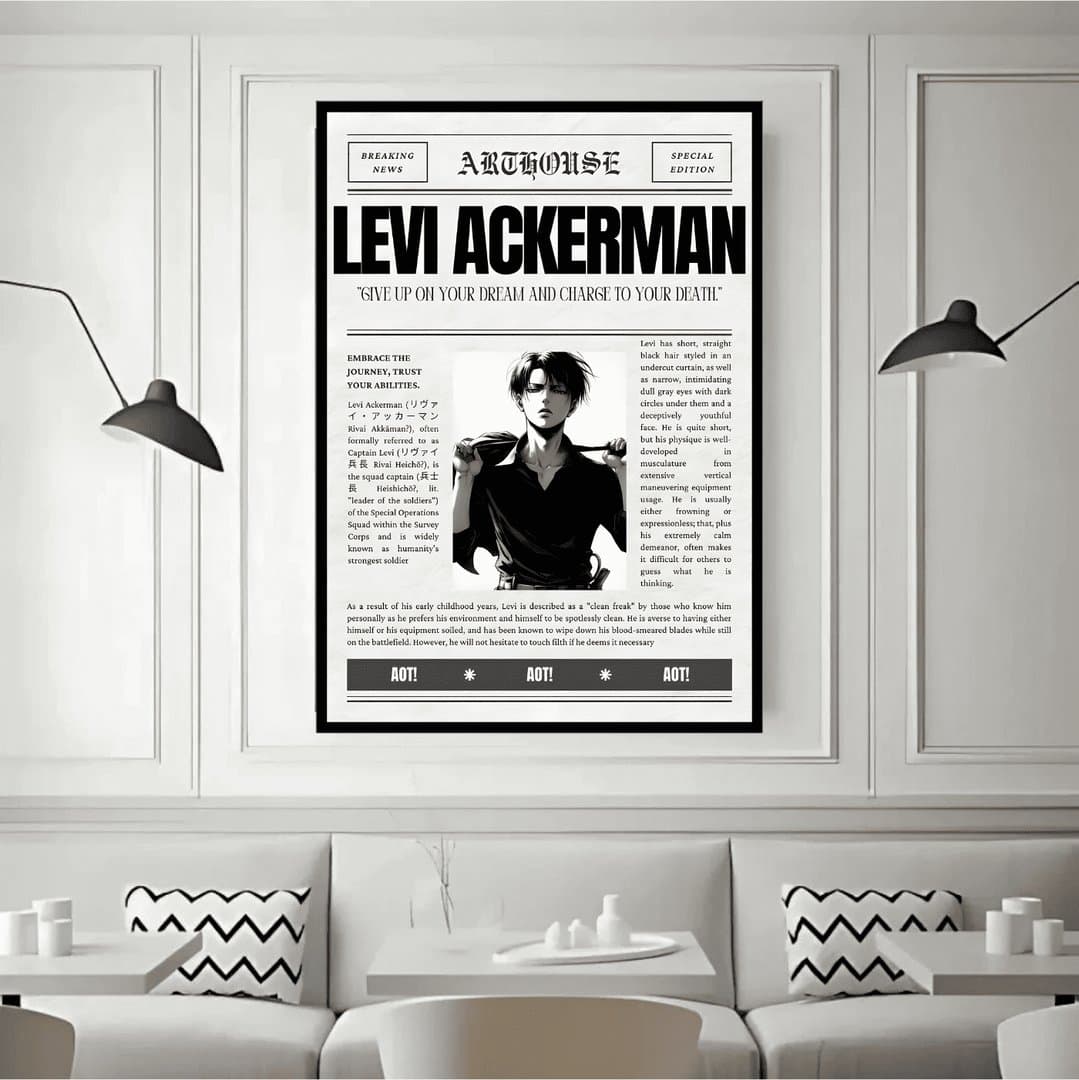 Levi Ackerman (Attack on Titan) Frame & Poster | HD Acrylic Anime Wall Decor for Home & Office | Wall Ready Design Frames & Posters 3