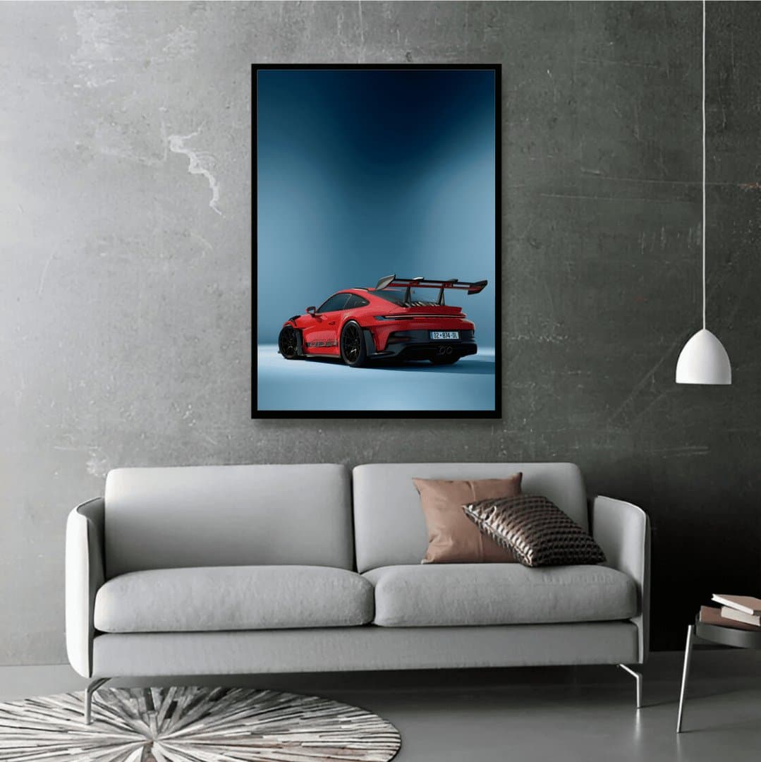 Porsche 911 GT3 RS (992) Car Frame & Poster | HD Acrylic Car Wall Decor for Home & Office | Wall Ready Design Frames & Posters 3