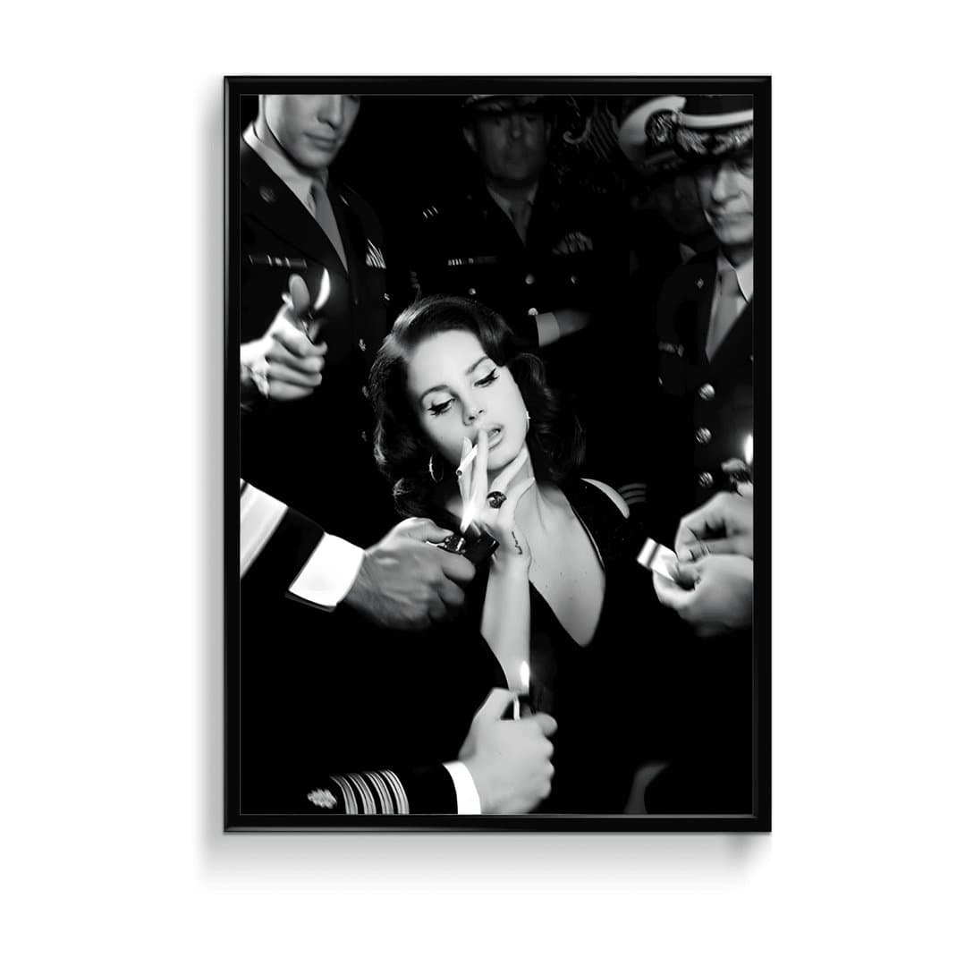 Lana Del Rey in Noir Aesthetic (For Her) Frame & Poster | HD Acrylic For Her Wall Decor for Home & Office | Wall Ready Design Frames & Posters 1