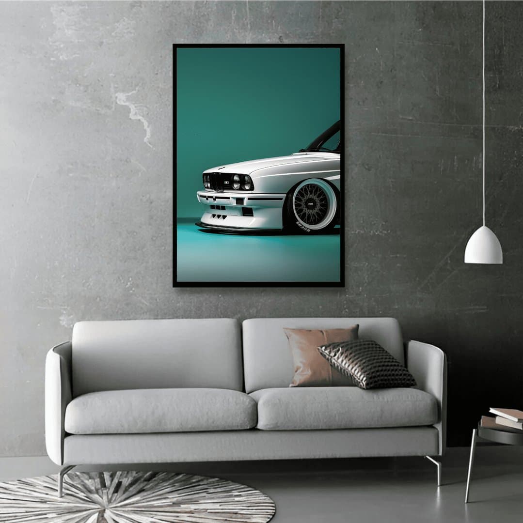 BMW E30 M3 Car Frame & Poster | HD Acrylic Car Wall Decor for Home & Office | Wall Ready Design Frames & Posters 5