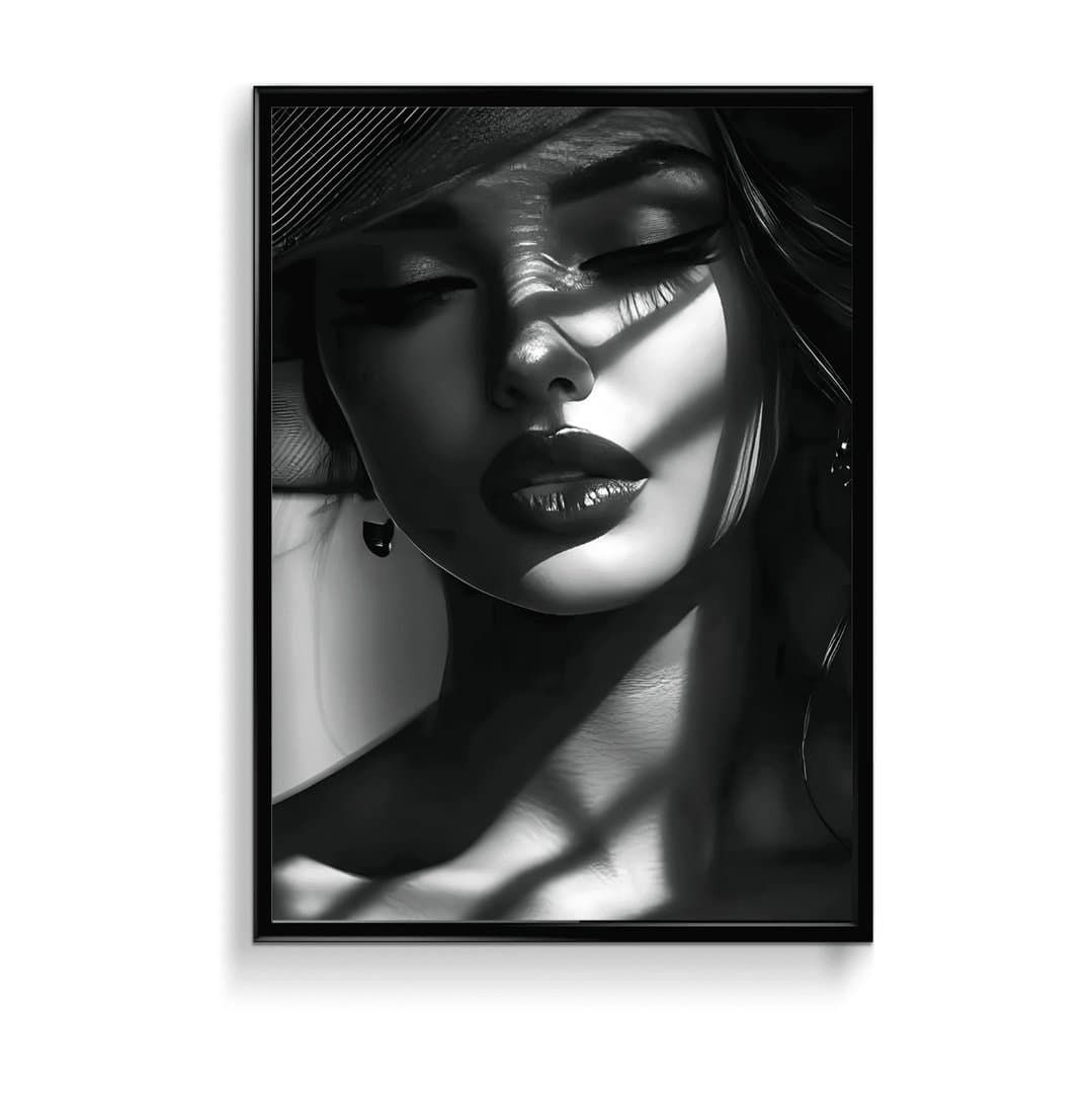 Mystery Lady Monochromatic Framed Art (For Her) Frame & Poster | HD Acrylic For Her Wall Decor for Home & Office | Wall Ready Design Frames & Posters