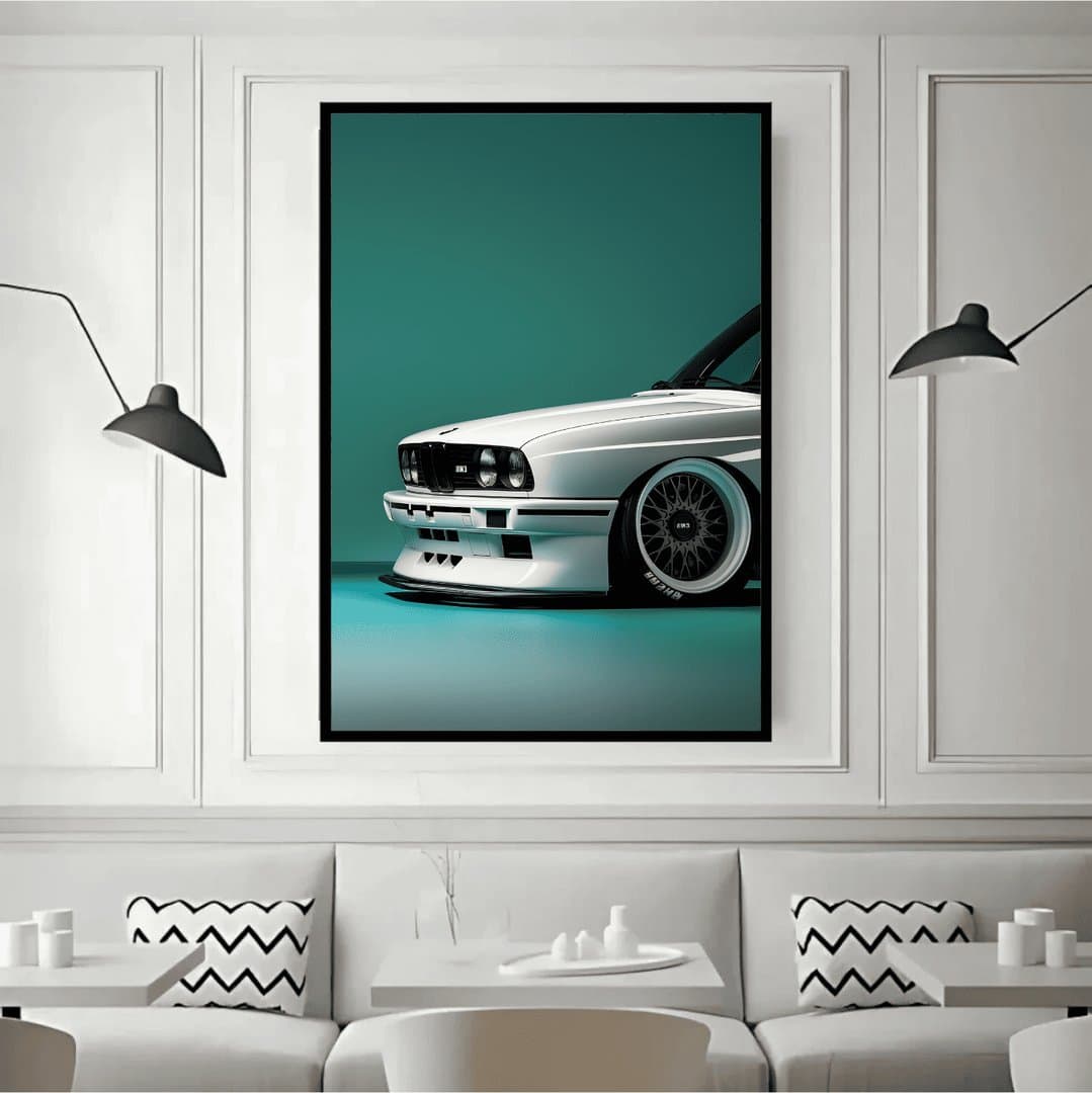BMW E30 M3 Car Frame & Poster | HD Acrylic Car Wall Decor for Home & Office | Wall Ready Design Frames & Posters 2