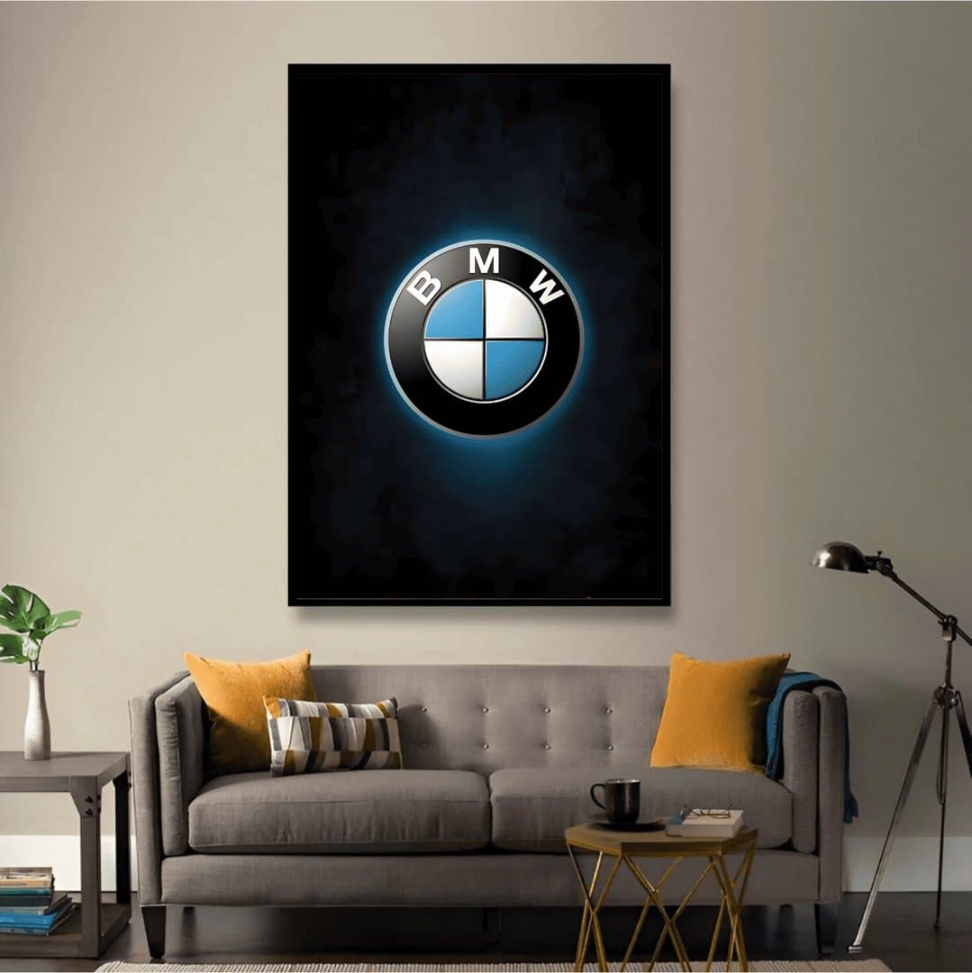 BMW Logo Frame & Poster | HD Acrylic Car Wall Decor for Home & Office | Wall Ready Design Frames & Posters 3