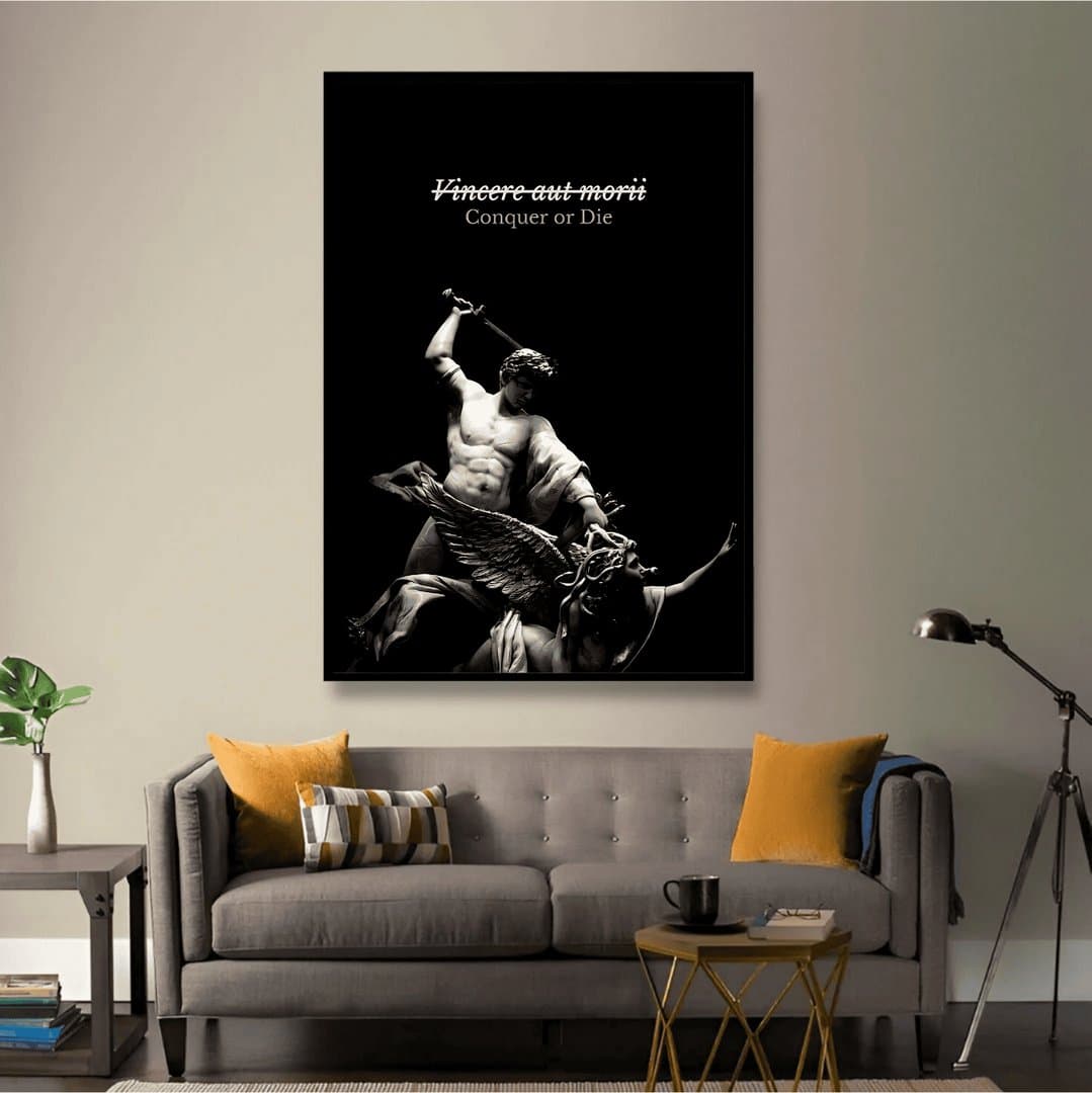 Vincere aut Mori (Conquer or Die) (For Him) Frame & Poster | HD Acrylic For Him Wall Decor for Home & Office | Wall Ready Design Frames & Posters 3