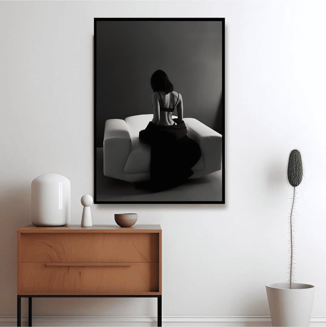 Minimalist Monochrome Female Portrait (For Her) Frame & Poster | HD Acrylic For Her Wall Decor for Home & Office | Wall Ready Design Frames & Posters 4
