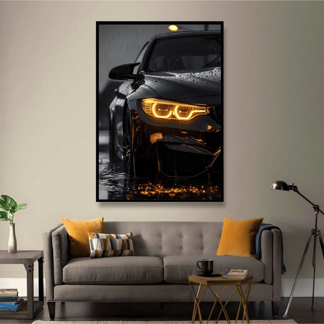 BMW M4 Car Frame & Poster | HD Acrylic Car Wall Decor for Home & Office | Wall Ready Design Frames & Posters 2