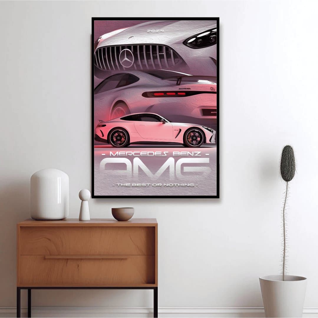 Mercedes Benz AMG GT 2024 Frame & Poster | HD Acrylic Car Wall Decor for Home & Office | Wall Ready Design Frames & Posters 5