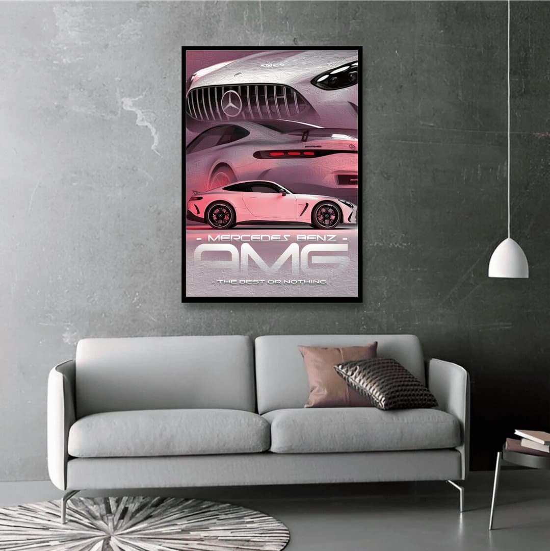 Mercedes Benz AMG GT 2024 Frame & Poster | HD Acrylic Car Wall Decor for Home & Office | Wall Ready Design Frames & Posters 4