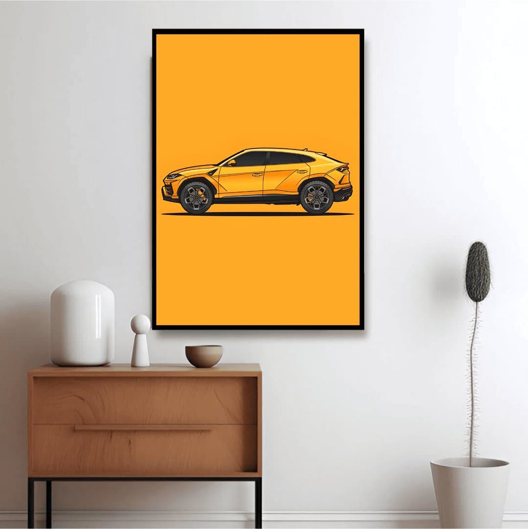 Lamborghini Urus Car Frame & Poster | HD Acrylic Car Wall Decor for Home & Office | Wall Ready Design Frames & Posters 5