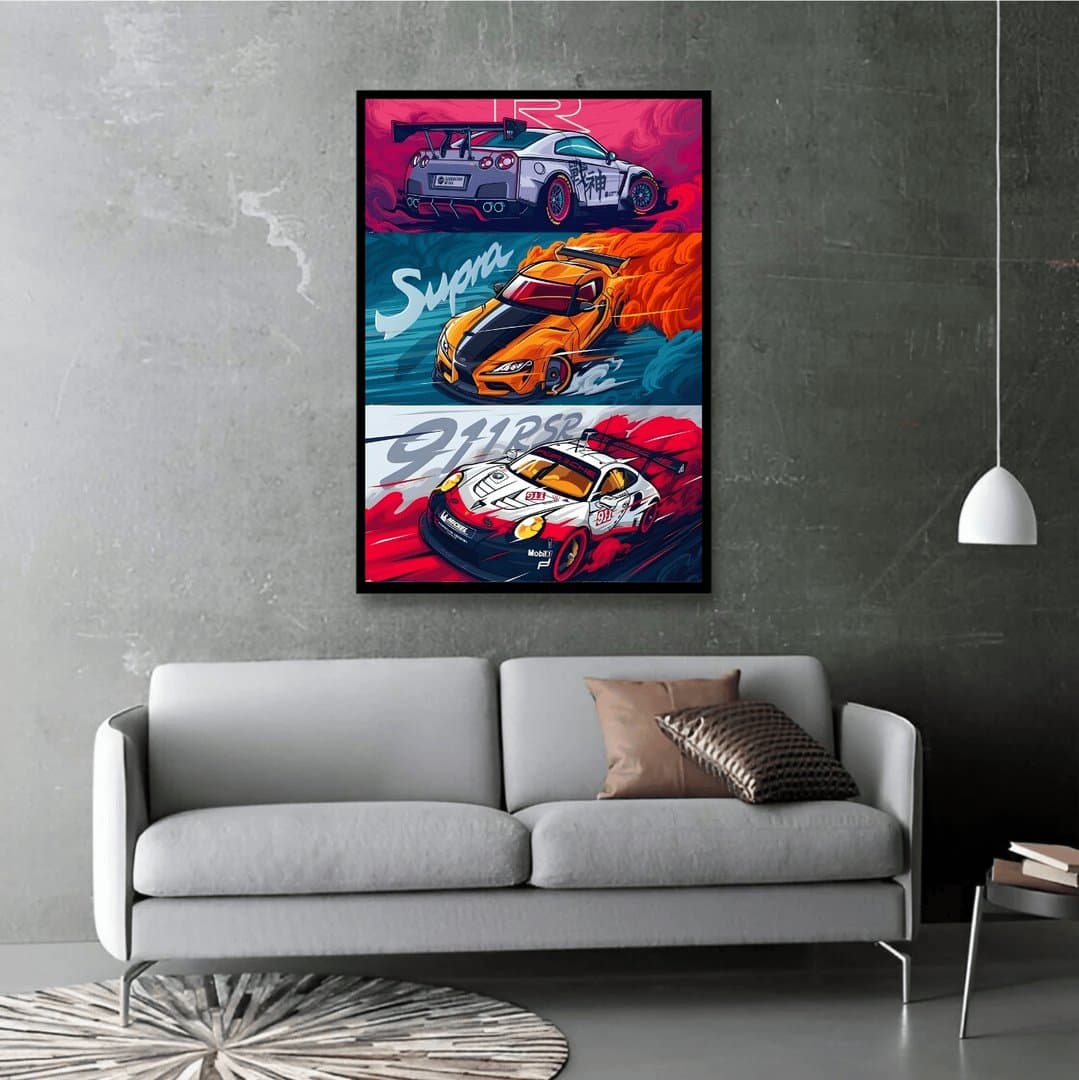 BMW Car Frame & Poster | HD Acrylic Car Wall Decor for Home & Office | Wall Ready Design Frames & Posters 5