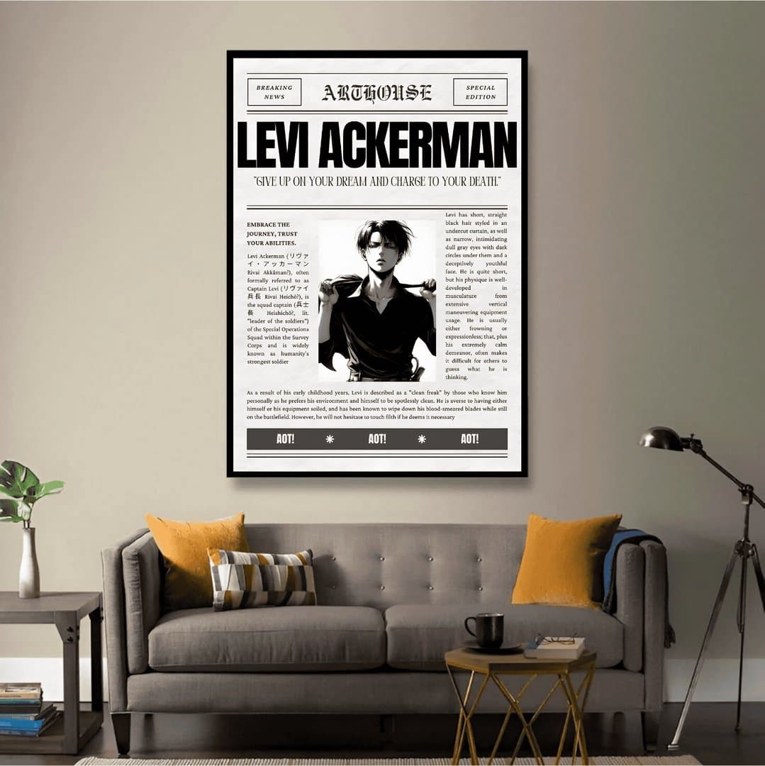 Levi Ackerman (Attack on Titan) Frame & Poster | HD Acrylic Anime Wall Decor for Home & Office | Wall Ready Design Frames & Posters 4