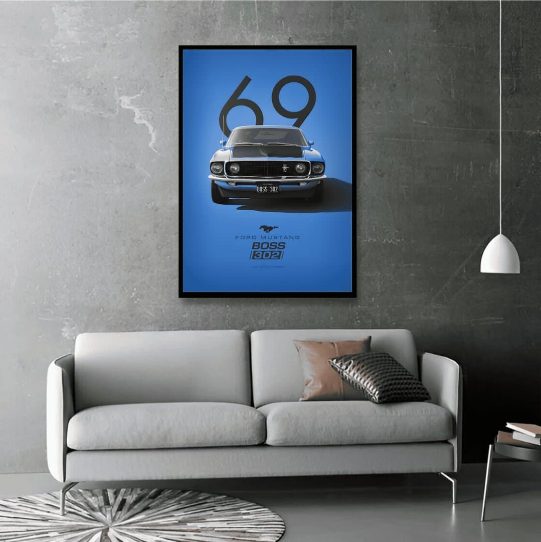 Ford Mustang Fastback Car Frame & Poster | HD Acrylic Car Wall Decor for Home & Office | Wall Ready Design Frames & Posters 2