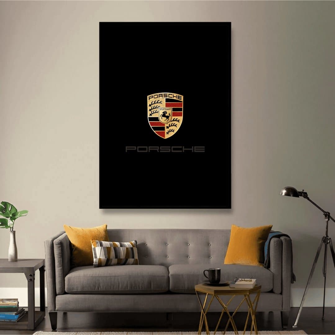 Porsche Logo Frame & Poster | HD Acrylic Car Wall Decor for Home & Office | Wall Ready Design Frames & Posters 4