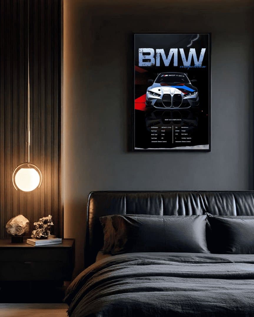BMW M4 Competition Car Frame & Poster | HD Acrylic Car Wall Decor for Home & Office | Wall Ready Design Frames & Posters 3