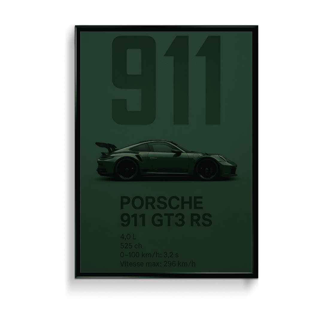 Porsche 911 GT3 RS Car Frame & Poster | HD Acrylic Car Wall Decor for Home & Office | Wall Ready Design Frames & Posters
